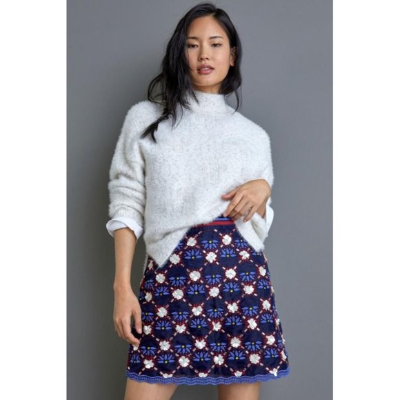 Anthropologie Maeve Mayfair Beaded Mini Skirt - Picture 1 of 10
